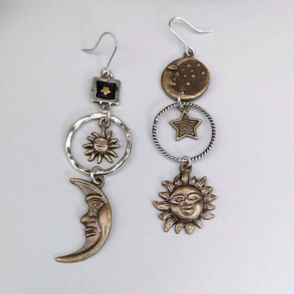Boho sun dangle earrings S697 - Picture 1 of 4